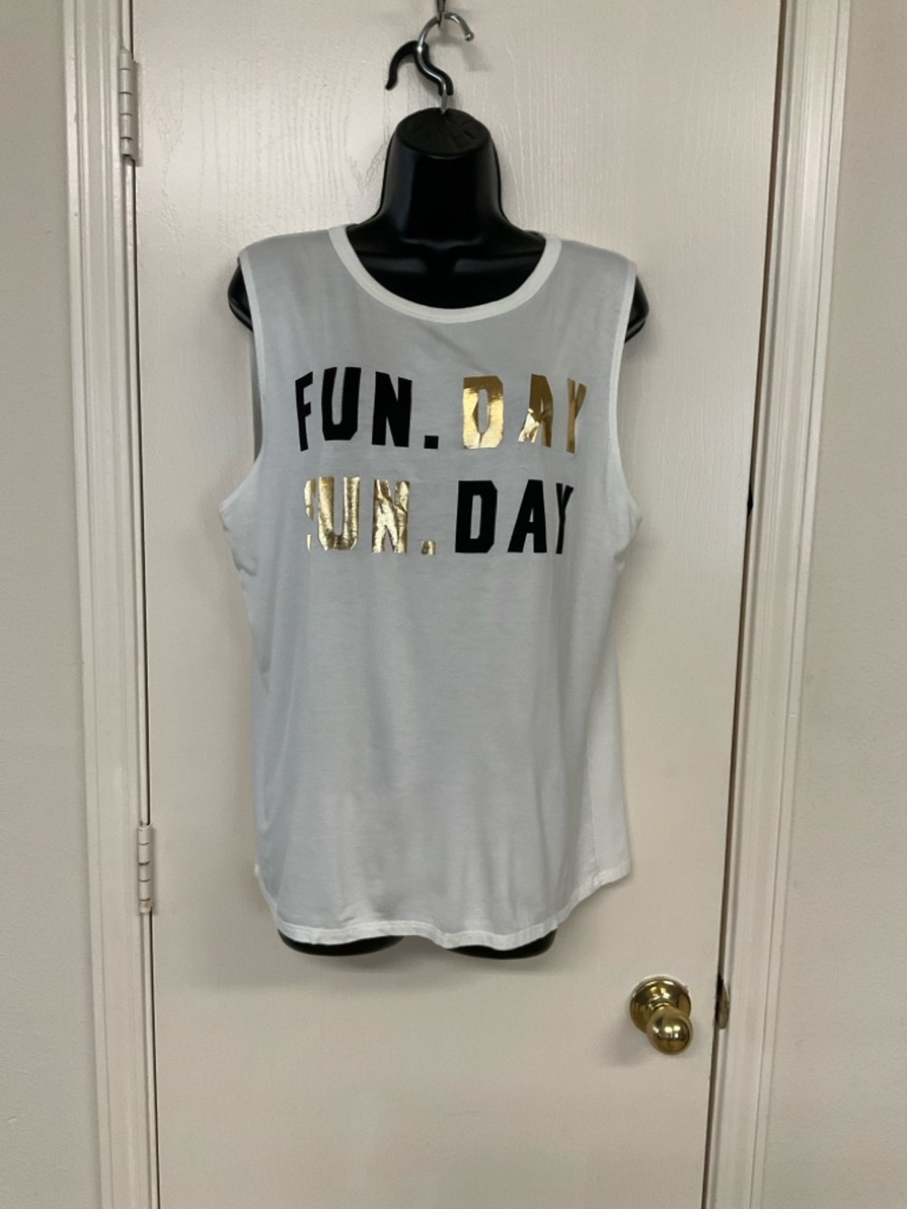 Color Bear White Tank with Gold Foil Lettering